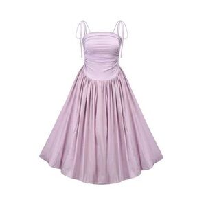 Amy Lynn Alexa puff dress in lilac/pink